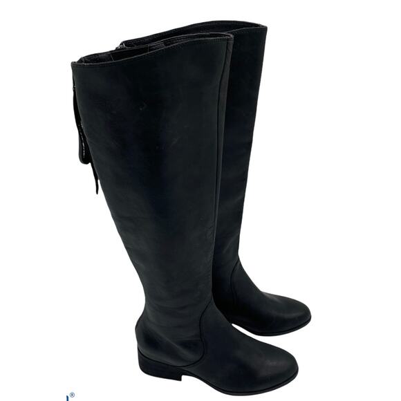 Lucky Brand Women's Lanesha Equestrian Boot Size 5.5M EUC Black Over The Knee - Picture 1 of 7